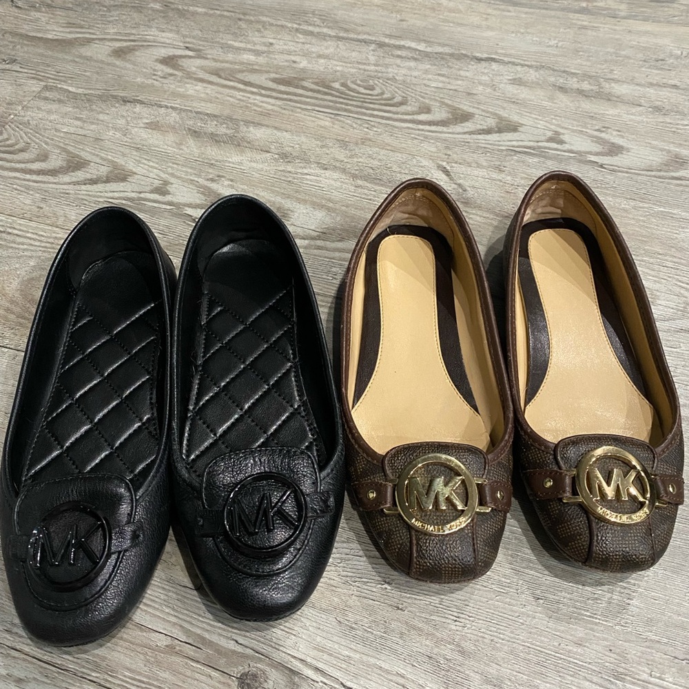 Michael Kors Women's Black and Brown Flats